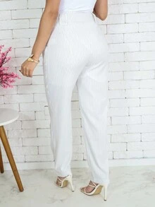 WOMEN'S PINSTRIPED PANTS LAUNCHING 2024 - trắng - Xem 6