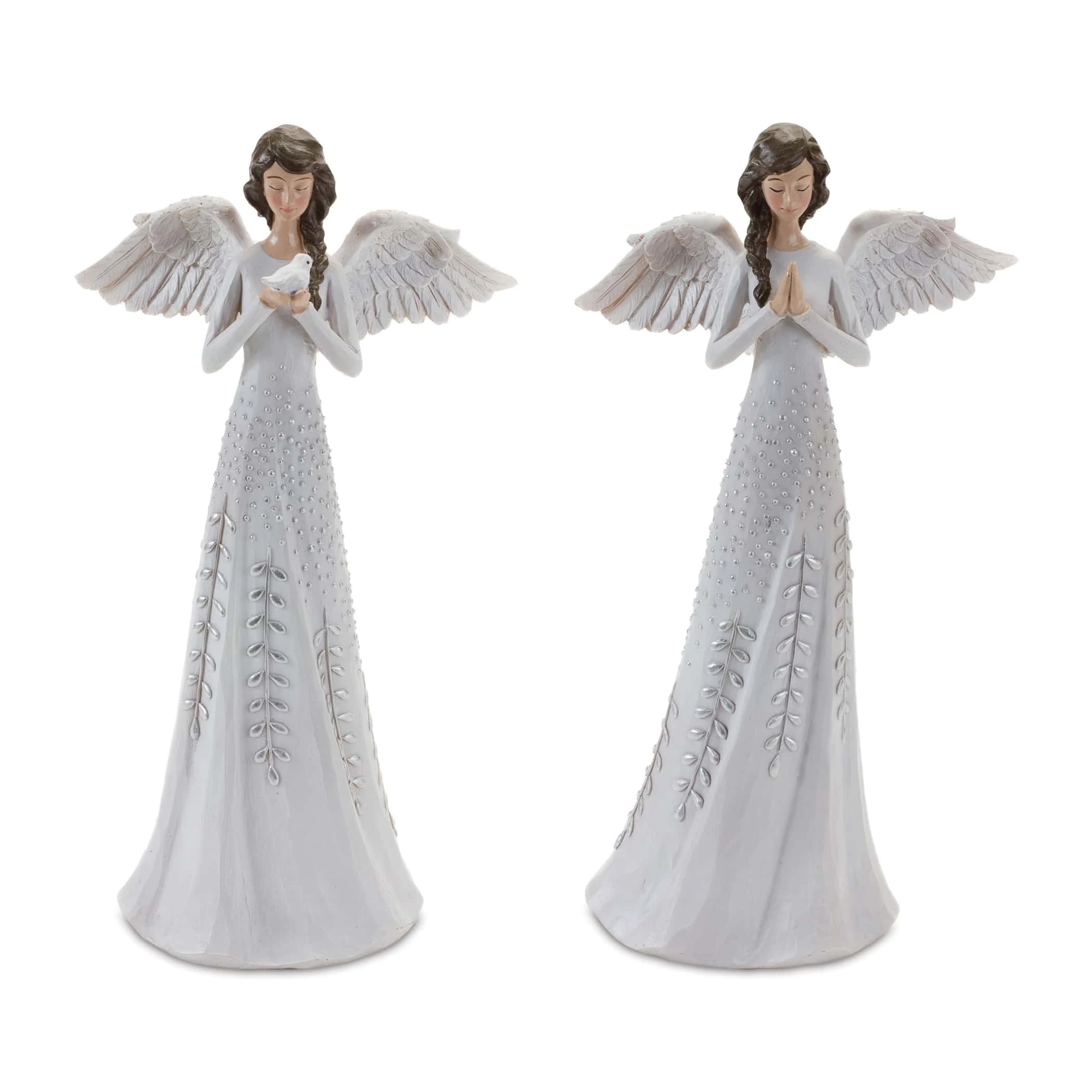 Melrose International Brushed Metal Angel Wings Ornament 30