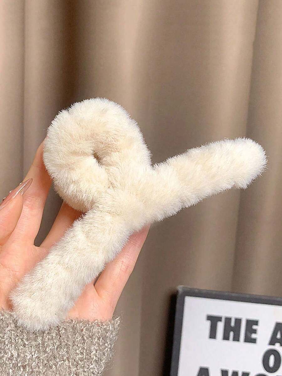 4pcs Women's Plush Large UShaped Hair Clip, Fashionable And Versatile