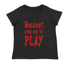 Warriors Come Out To Play  Ladies V-Neck T-Shirt - Hot Pink - View 10