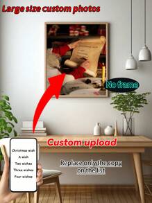 1 st., groot formaat aangepast canvas schilderij, kerstlijst, vul uw lijst in, het zal u gelukkig maken, kamerdecoratie spullen, wandkunstposter zonder lijst, woonkamer bank achtergrond decor, hal gang decor, huisdecoratie, slaapkamer decor, badkamer decor, decor kamer, kantoor decor, school decor, kunst cadeau, PVC stijve buis veiligheidsverpakking