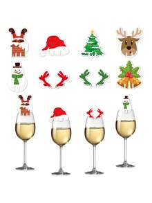 16 Cái/Bộ Cốc Rượu Giáng Sinh Cắm Điện Trang Trí Mũ Ông Già Noel Cây Thông Noel Người Tuyết Cốc Thẻ Trang Trí Bàn Nhà Đồ Dùng Tiệc Giáng Sinh Năm Mới, Bộ Quà Tặng Chai, Trang Trí Nhà Cửa, Nhà Hàng, Quán Bar, Quán Cà Phê, Đám Cưới, Trang Trí Tiệc, Quà Tặng Bạn Bè, Quà Giáng Sinh, Quà Năm Mới., Quà Giáng Sinh, Giáng Sinh Vui Vẻ - Nhiều màu - Xem 4