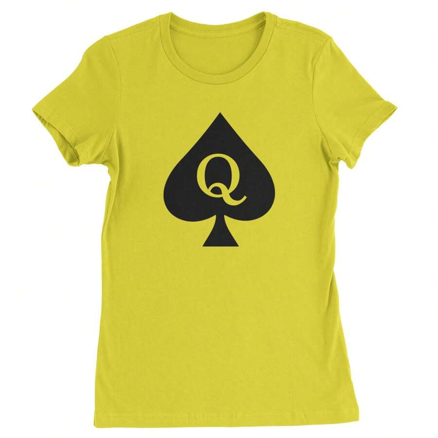 Queen Of Spades QOS Hotwife  Womens T-Shirt - 黃色 - 查看 1