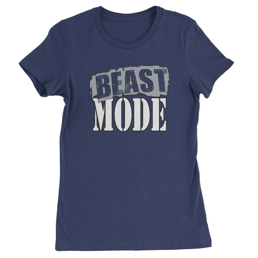 Beast Mode Training Gym Workout Womens T-Shirt - Navy Blue - View 1