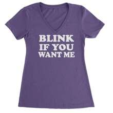 Blink If You Want Me Flirty Ladies V-Neck T-Shirt - 希瑟灰色 - 查看 3