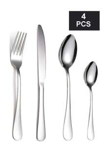 Juego de cubiertos de acero inoxidable de 4 piezas/16 piezas/24 piezas, apropiado para el hogar, restaurante, hotel, haciendo tus cenas mejor, cocina, regalo de Navidad, útiles escolares