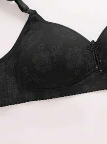 4 Stücke bügellose und frontverschließbare, stützende Push-Up BHs für Damen