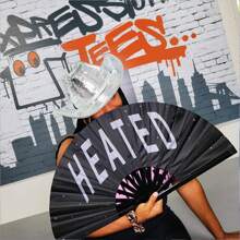 HEATED Large Concert Hand Fan - Foldable Handheld Renaissance Fan, Perfect For Festivals, Raves, Abanicos De Mano Para Fiesta - Folding Fan - View 2