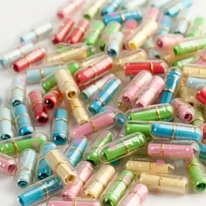 100 Piezas de Cápsulas Mensaje Botella Capricho - Regalos únicos para fiestas para boda, cumpleaños, ducha, regalo para novia, props para juegos románticos - Construcción de plástico, sin plumas, Navidad