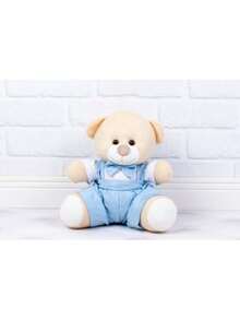 Teddy Bear With Shorts And Suspenders For Baby's Room 22 Cm - Ideal For Niches And Decorations - 藍色 - 查看 1