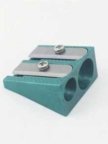 Metal Durable Pencil Sharpener For Triangular Thick Pencils And Normal Pencils, Double Hole Zinc Alloy