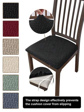 1pc/4pcs/6pcs Stretch Striped Elastic Seat Cover, Modern Minimalist Anti-Dirty Anti-Scratch Bench/Stool Slipcover Suitable For Dining Room, Living Room, Patio