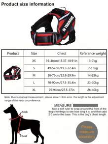 1pc Reflective Polyester Dog Harness, In Training Vest, No Pull Pet Chest Strap, Breathable Adjustable Outdoor For Small, Medium, And Large Dogs