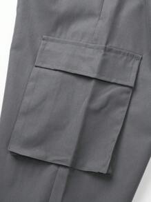 3pcs Set Tween Boy Casual Drawstring Cargo Pants For Spring, Summer & Autumn - Blue - View 6