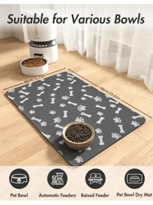 Quà tặng cho người yêu chó/mèo và thảm ăn cho chó/mèo - Thảm thấm nước cho người yêu chó và mẹ chó - Thảm đựng thức ăn và nước cho người yêu chó và mẹ chó - Thảm đựng nước cho người yêu chó và mẹ chó khô nhanh bằng thép không gỉ - Quà tặng cho người yêu chó/mèo và đồ dùng cho thú cưng cho người yêu chó và mẹ chó - Thảm đựng thức ăn cho người yêu chó và mẹ chó - Bát đựng nước cho người yêu chó và mẹ chó phù hợp với bình uống bẩn - Màu xám đen - Xem 3