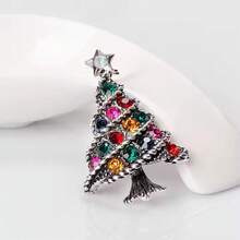 1PC   Christmas Tree Brooch Holiday Jewelry Brooches Pin For Christmas Gift - Multicolor - View 3