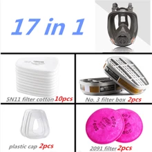 Maschera antigas completa 6800A per protezione da acido/organico/ammoniaca, filtri multifunzione per vernici, prodotti chimici, pesticidi, laboratorio, anti-polveri