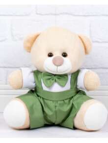 Teddy Bear Shorts With Suspenders For Baby's Room 12 Cm - Ideal For Niches And Decorations - màu xanh lá - Xem 2
