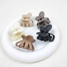 5/10pcs4cm中号蝴蝶结领结纯色奶咖色简约夏季半发夹饰品发卡 - 彩色 - 查看 3