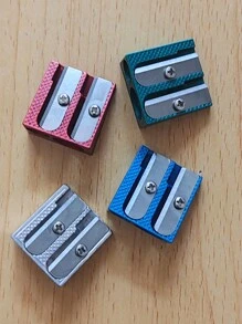 Metal Durable Pencil Sharpener For Triangular Thick Pencils And Normal Pencils, Double Hole Zinc Alloy