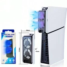 Universal Cooling Fan Compatible With Slim Console, Plug And Play, Silent Operation, With LED Lights - Multicolor - View 4