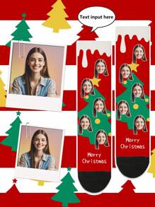 Face Socks 1 Pair Christmas Customized Face Printed Mid-Calf Socks, Men's And Women's Couple Socks,Personalized With Photo, Funny Couple Socks, Comfortable And Breathable, Creative Cartoon Design, Perfect For Holidays, Birthdays, Valentine's Day Gifts,Funny,Crazy,Anime,Multicolor Sockshdays, VFather Christmasalentine's DFather Christmasay Gifts,Funny,Crazy,Anime,Multicolor Socks - Multicolor - View 6