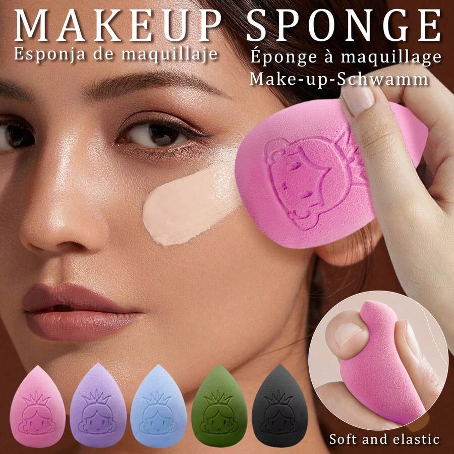 Princess Makeup Sponge Set, For Blending, Liquid, Cream, And Powder Foundation,For Loose Powder And Body Powder Application, Velvet Cosmetic Makeup Sponge For Liquid Foundation And Powder
