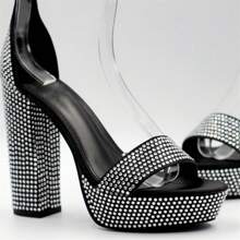 Zapatilla con plataforma y brillos - Negro - Ver 2