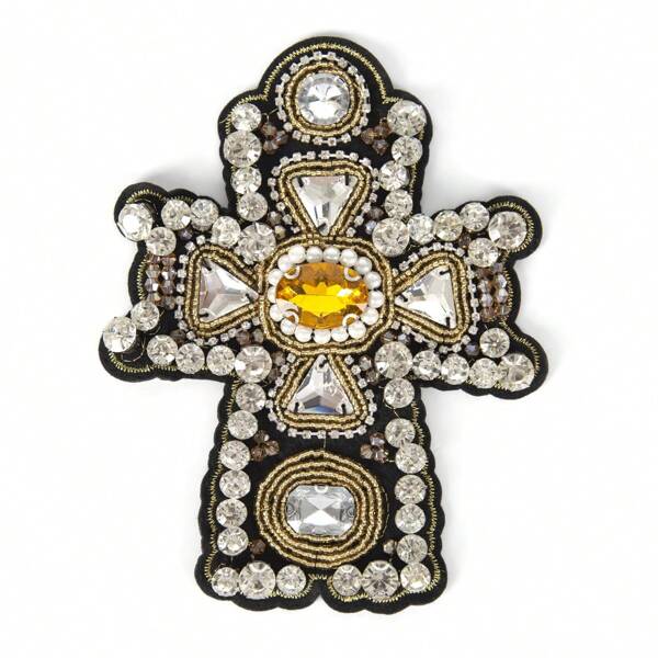 1 miếng vá chéo đính cườm thủ công, không có keo