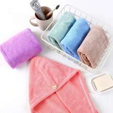 KIT1/2/4pcs Microfiber Hair Drying Cap/Towel Bath Colors Soft Fabric Children Or Adult23x58cm - Màu sắc ngẫu nhiên - Xem 8