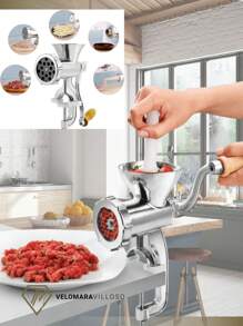 Molino Carne Picadora Manual Portátil Prensa 95kg/h Aluminio Equipo Para Cocina - Gris - Ver 2