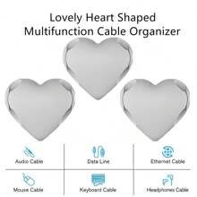 3PCS/Pack Unique Heart Shaped Cable Holder Multifunctional Adhesive Cabel Organizer Cable Tie Clip Cable  Securing Clip Headphones Cable Clips  Lovely Heart-Shaped Car Cable Holder Car Charger Line Clasp