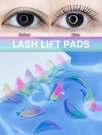 Lomansa 6 Pairs Eyelash Lift Pads - 6 Sizes, Reusable, Soft & Stretchy, Suitable For Most Lash Lengths, Easy To Use, Ideal For All Lash Lengths, Perfect For Salons & DIY
