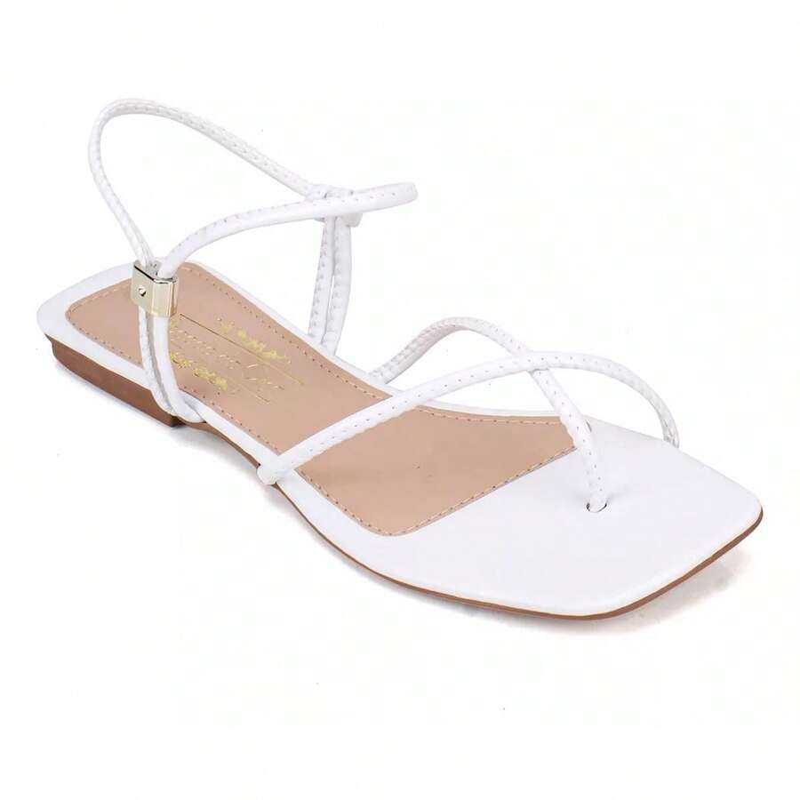 Women's Flat Sandals Delicate Simple Soft And Comfortable Beautiful Summer Fashion Leisure Walking - 白色 - 查看 1
