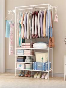 1 件落地式双排衣架，走廊家具多功能衣帽架，家用卧室落地架，晾衣架。 - 多色 - 查看 4