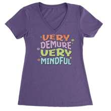 Very Demure, Very Mindful Ladies V-Neck T-Shirt