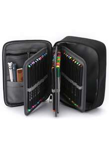 Hộp đựng bút chì cầm tay dung lượng lớn 72 ngăn, Hộp đựng bút chì phác thảo & vẽ, Hộp đựng bút chì màu Quay lại trường học, Quay lại trường học, Đồ dùng học tập, Túi đựng bút chì, Cặp sách - 72 lỗ - Xem 5