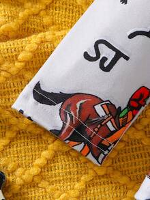 Conjunto de pijama informal de 2 piezas con estampado gráfico de toro y caballo para niños pequeños 2024, ropa de estar en casa para niños - Gris Claro - Ver 4