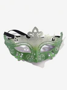 1 件半脸皇冠彩绘面具、万圣节面具、化妆舞会装饰 - 彩色 - 查看 6