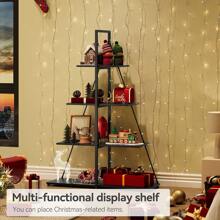 Bookcase, 4-Tier Ladder Bookshelf, A-Shaped Ladder Shelf Display, Ladder Shelf Storage Organizer For Living Room, Home Office - 黑色 - 查看 2