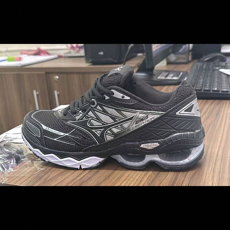 Wave Academia Creation 20 Men's Walking Running Sports Shoes Unisex Women's Shoes - 黑與白 - 查看 1