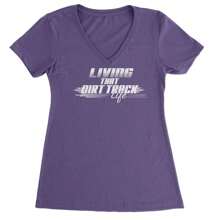 Living That Dirt Track Life Ladies V-Neck T-Shirt
