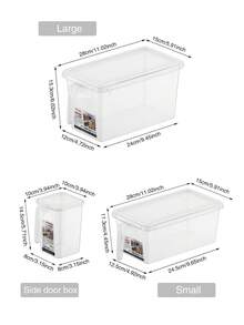1 pieza Caja de almacenamiento para puerta lateral de refrigerador estilo cajón, organizador de congelador para huevos y alimentos de cocina - transparente - Ver 4