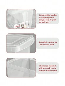 1 pieza Caja de almacenamiento para puerta lateral de refrigerador estilo cajón, organizador de congelador para huevos y alimentos de cocina - transparente - Ver 12