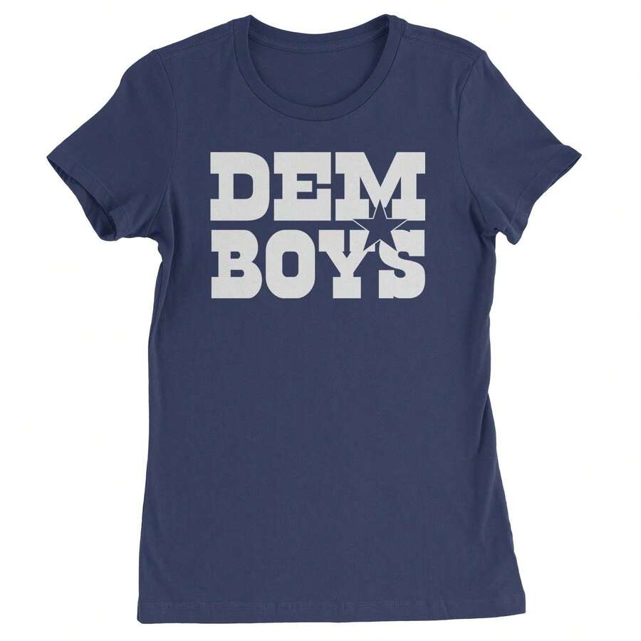 Dem Boys Dallas Football Womens T-Shirt - Navy Blue - View 1