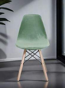 Bộ 1/2 chiếc, bọc ghế nhung màu trơn, bọc đệm ghế co giãn, kiểu Bắc Âu, chống mài mòn và trầy xước, trang trí nhà cửa, bọc tựa lưng màu trơn, bọc đệm ghế, thích hợp cho khách sạn, nhà ở, nhà hàng - màu xanh ngọc lam - Xem 3