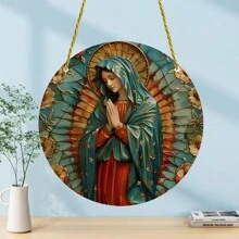 1 cái Guadalupe Virgin Mary Acrylic Sun Catcher, 2D Tranh sơn dầu phong cách treo cửa sổ trang trí cho hiên nhà, vườn, nhà, quà tặng ngày lễ, trang trí nhà cửa, trang trí phòng, trang trí tường - Nhiều màu - Xem 3