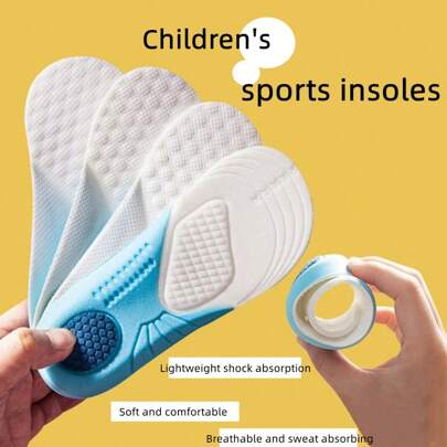 1 双儿童泡沫鞋垫，适合男孩、女孩和婴儿，舒适透气，可裁剪，底部柔软，可减震。专为儿童运动鞋垫设计