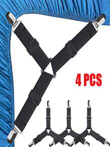 4 Pcs Triangle Bed Sheet Holders Adjustable Elastic Mattress Cover Corner Holder Clip Bed Grippers Suspender Fasteners Straps - Multicolor - View 8
