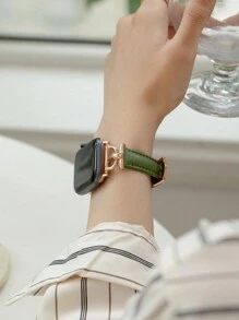 1 件女式棕色、卡其色、深绿色、牛油果绿色、浅粉色、浅粉色皮革 D 型扣表带，兼容 38/40/41/42/44/45/49/46 毫米 Apple Watch Ultra2/Ultra/SE/Series 10/9/8/7/6/5/4/3/2/1 - 38mm/40mm/41mm - 查看 7